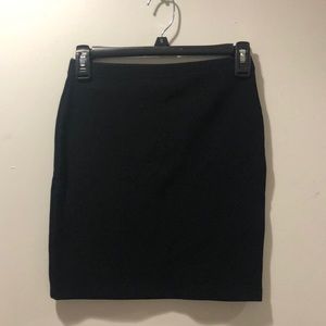 Black ribbed bodycon skirt